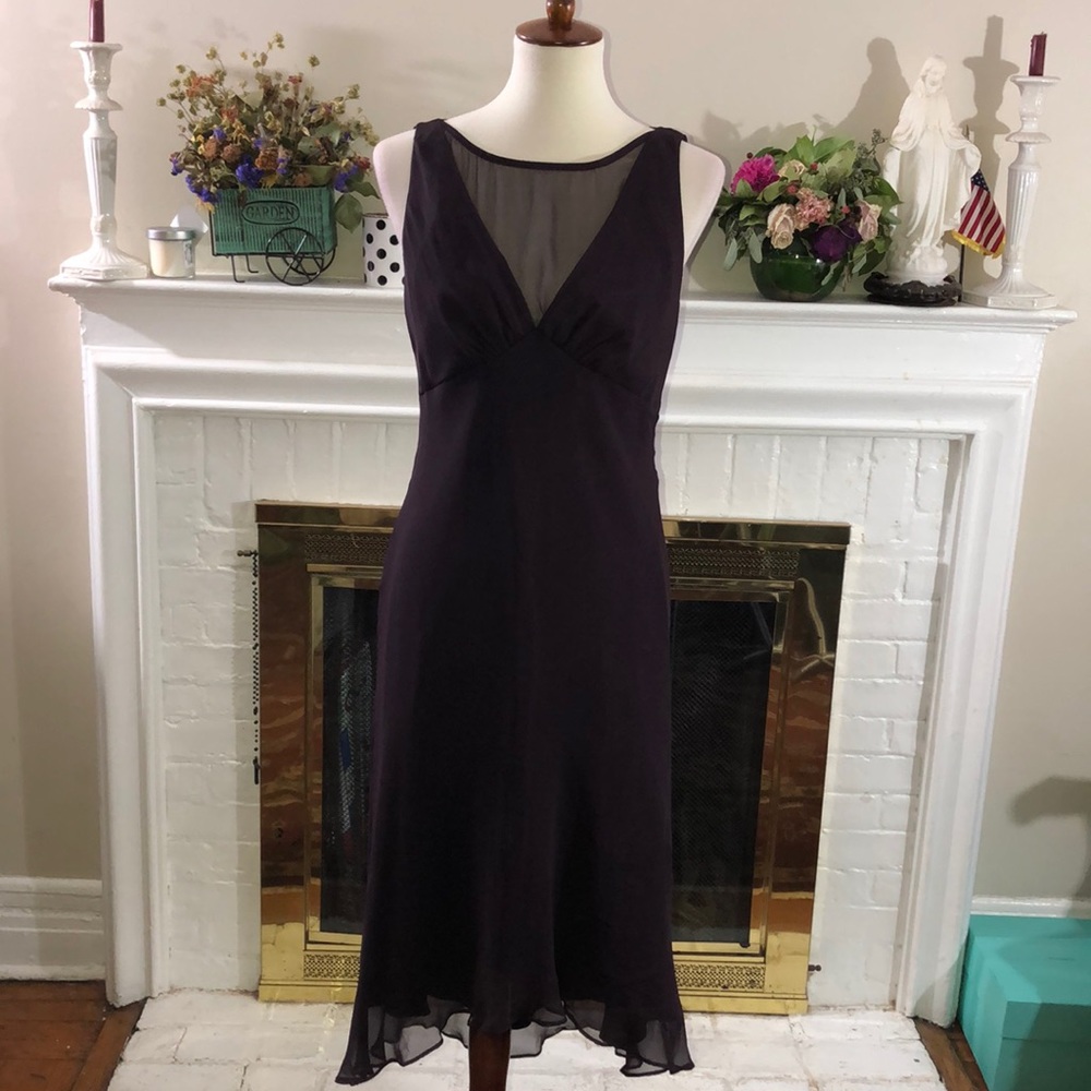 LAUNDRY by Shelli Segal Wine plum SilkSheerChiffon